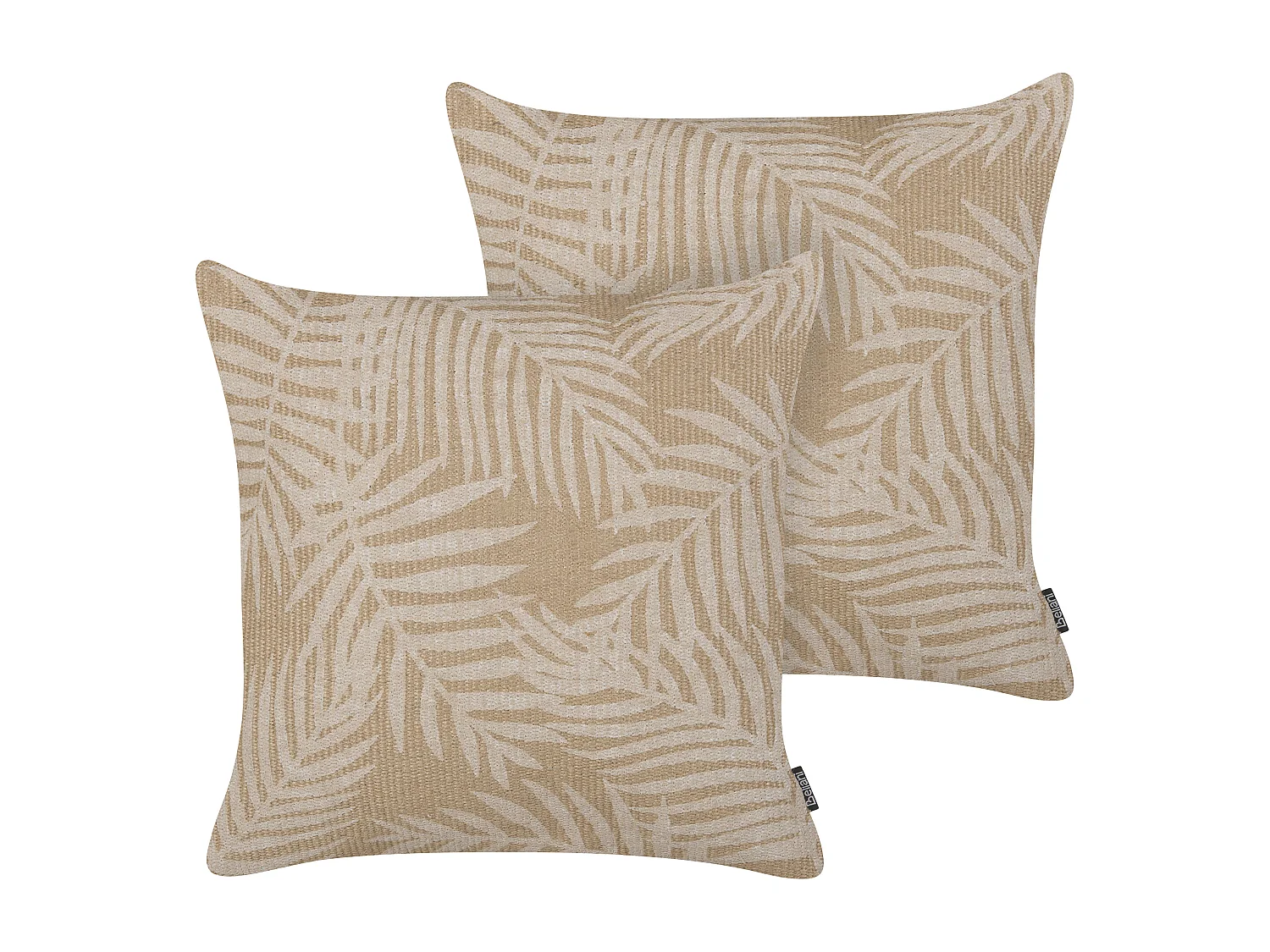 Zestaw 2 poduszek dekoracyjnych RUBUS Juta 45 x 45 cm Beżowy Wzór roślinny
