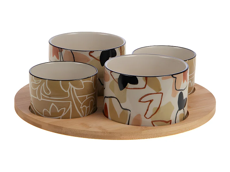 Service apéritif tournant Ambre et ses 4 bols