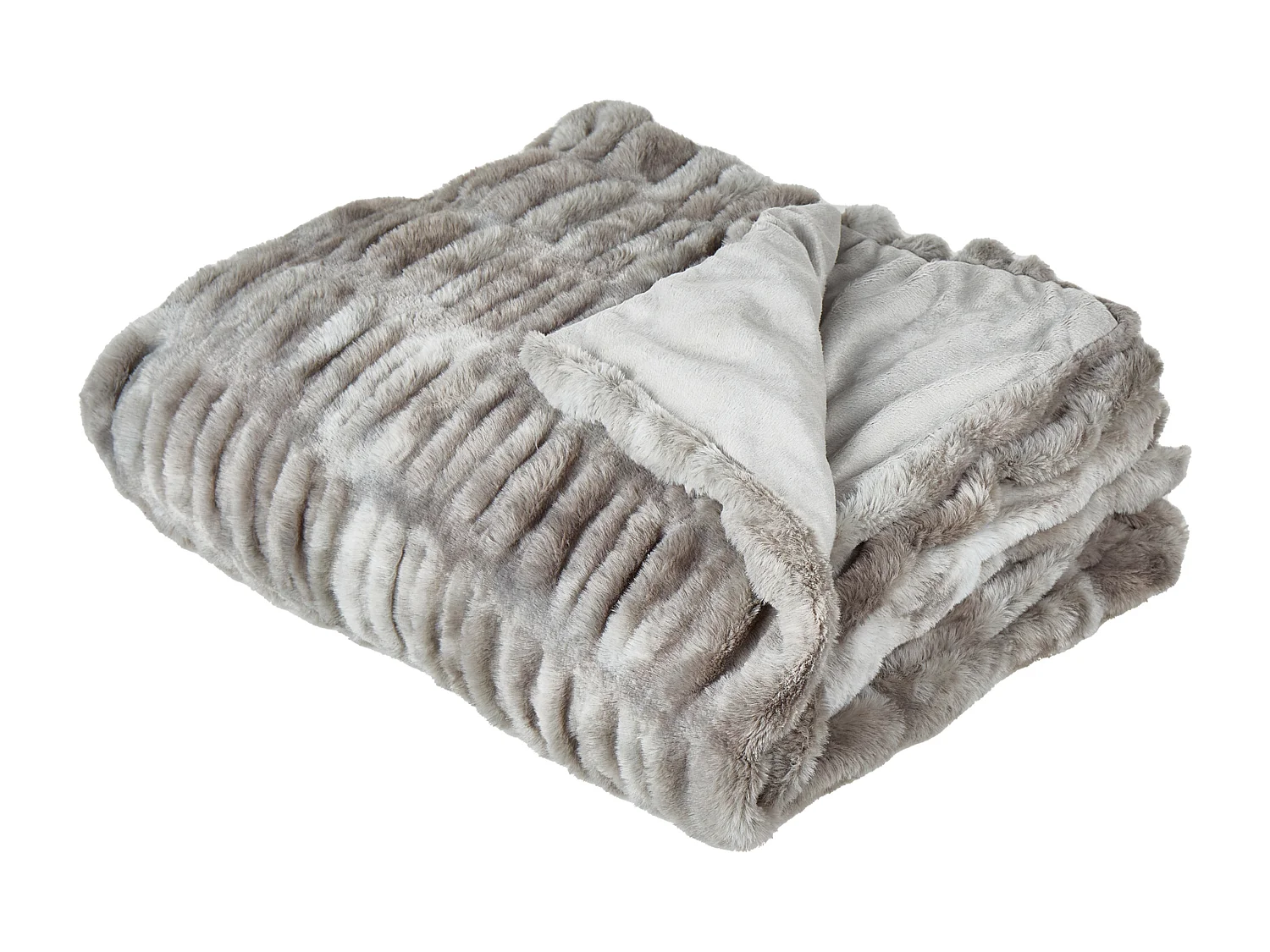 Couvre-lits MACODES Fourrure synthétique 150 x 200 cm Gris