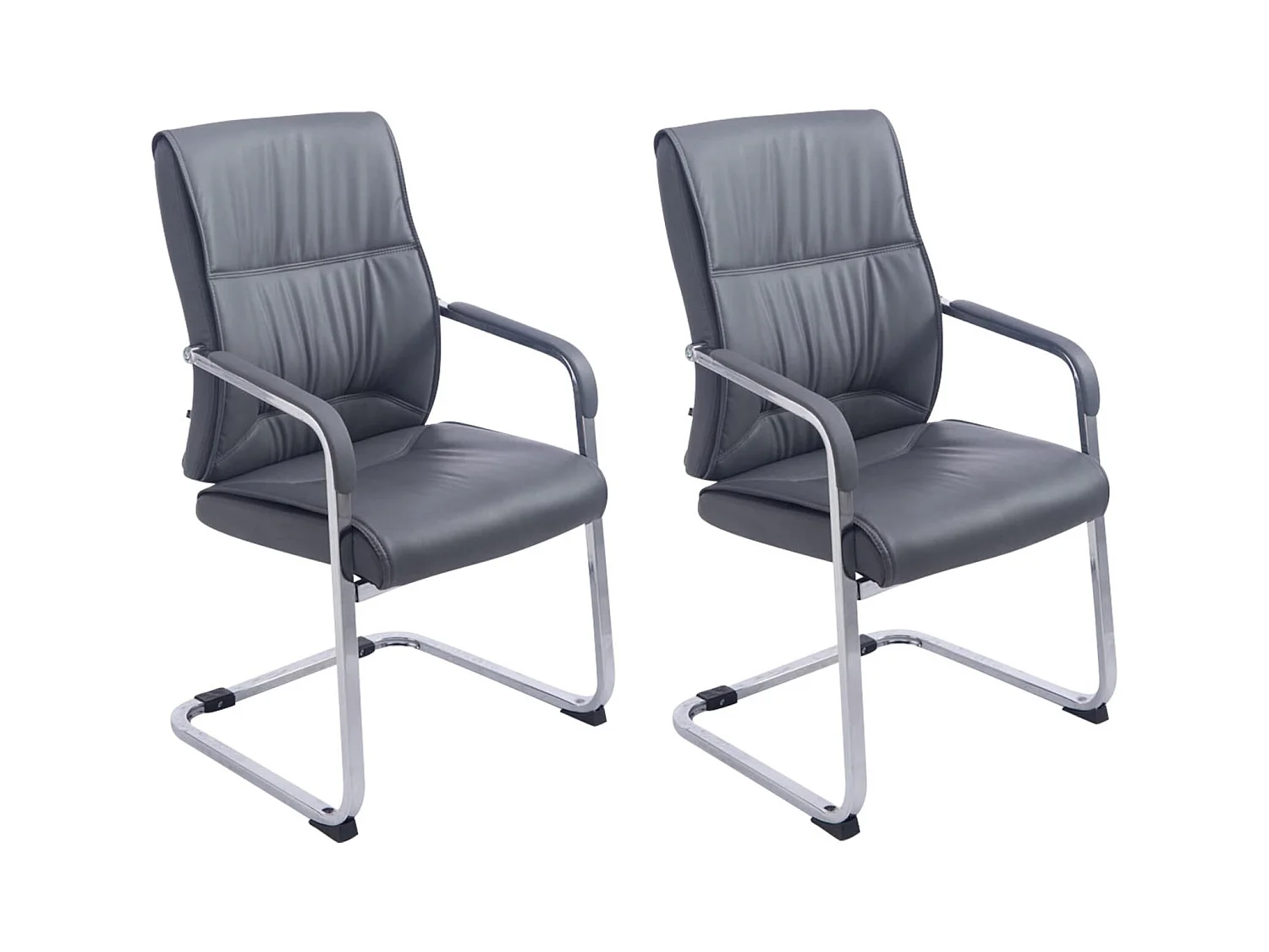 Set van 2  schommelstoelen - Kunstleer & natura - grijs - Anubis