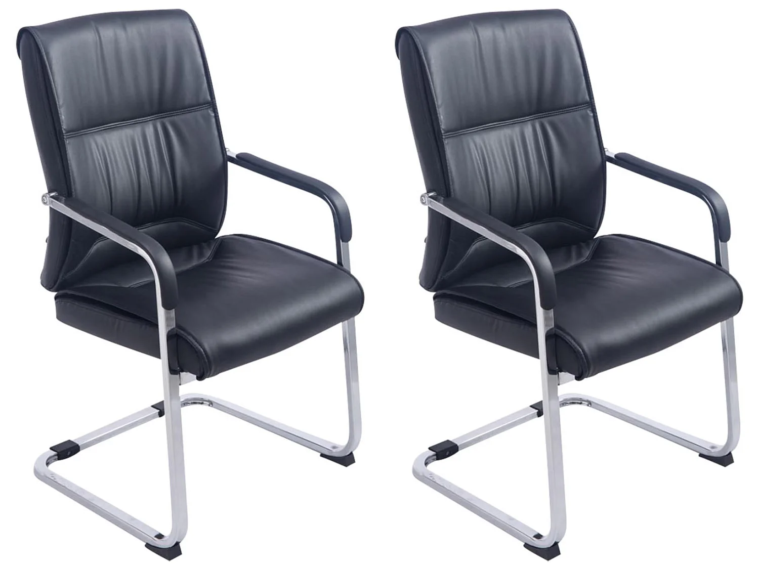 Lot de 2  chaises oscillantes - Similicuir - Noir - Anubis