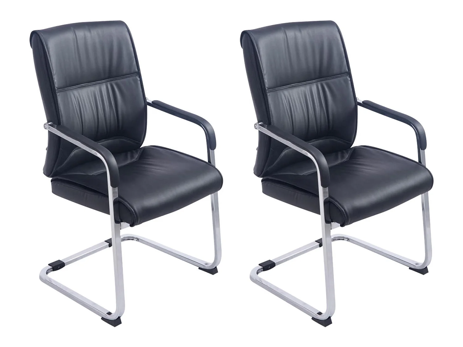 Lot de 2  chaises oscillantes - Similicuir - Noir - Anubis
