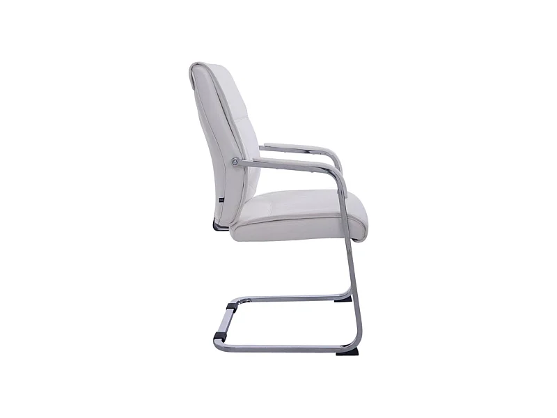 2er Set Freischwinger Stuhl - Kunstleder & natura - weiß - Anubis