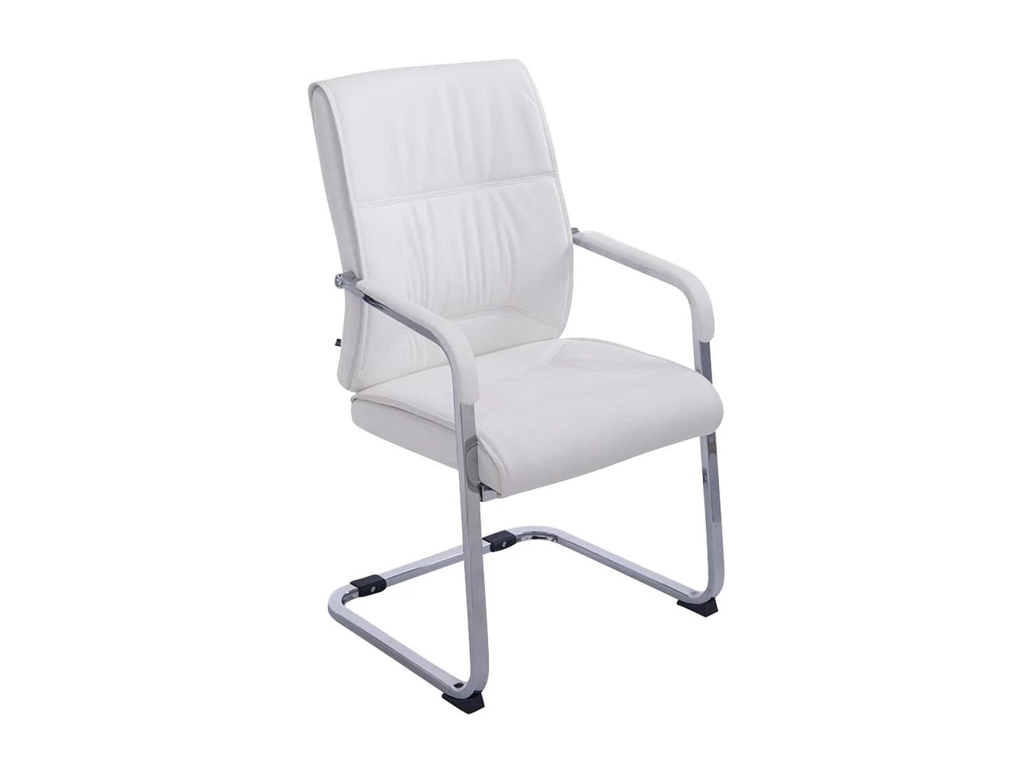 2er Set Freischwinger Stuhl - Kunstleder & natura - weiß - Anubis