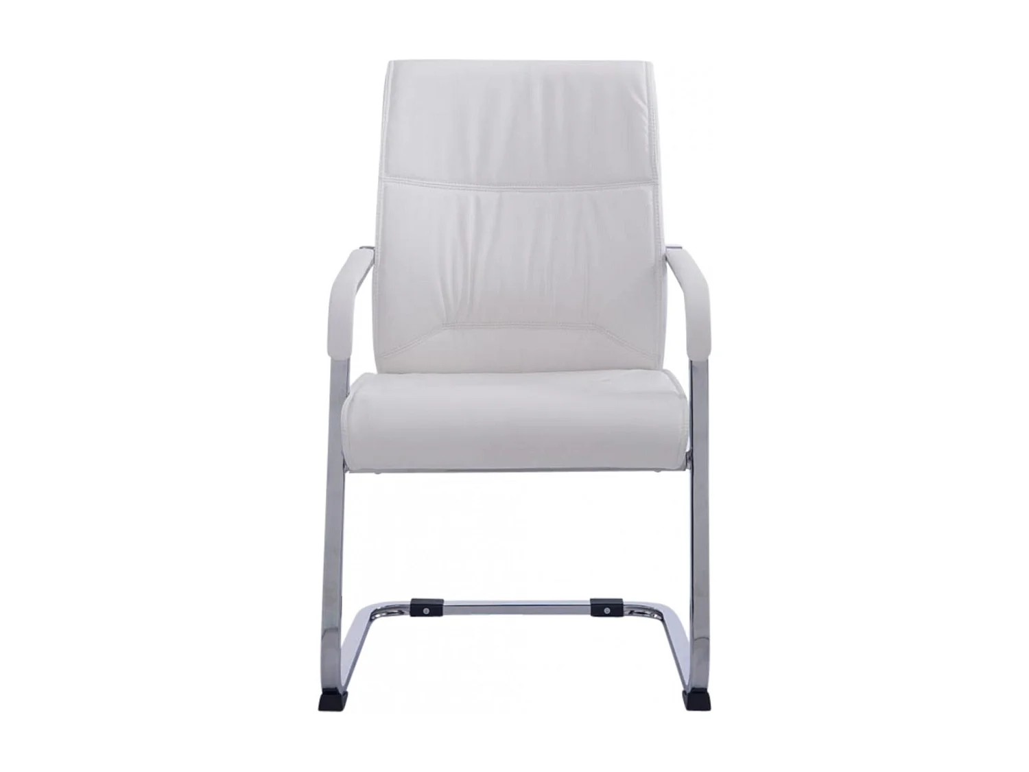 2er Set Freischwinger Stuhl - Kunstleder & natura - weiß - Anubis