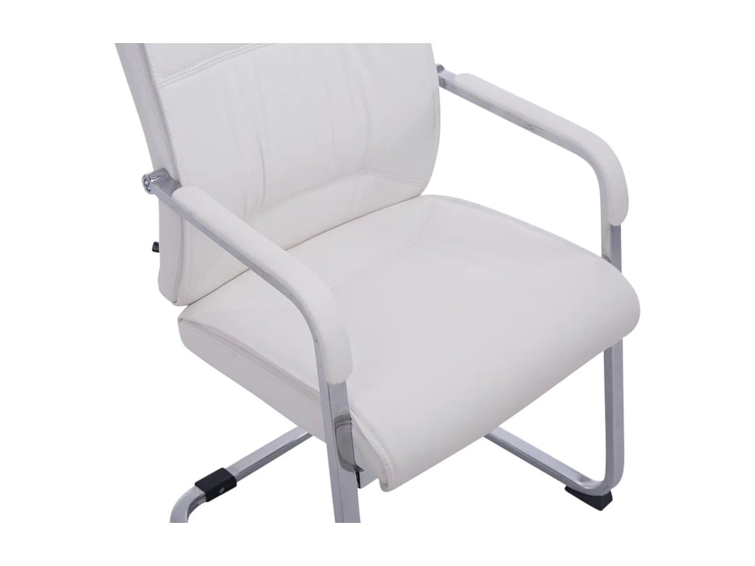 2er Set Freischwinger Stuhl - Kunstleder & natura - weiß - Anubis