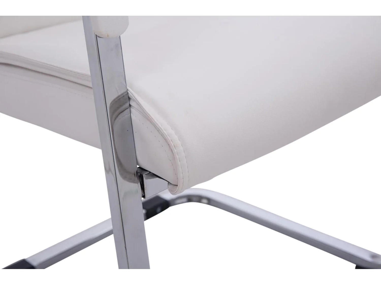 2er Set Freischwinger Stuhl - Kunstleder & natura - weiß - Anubis