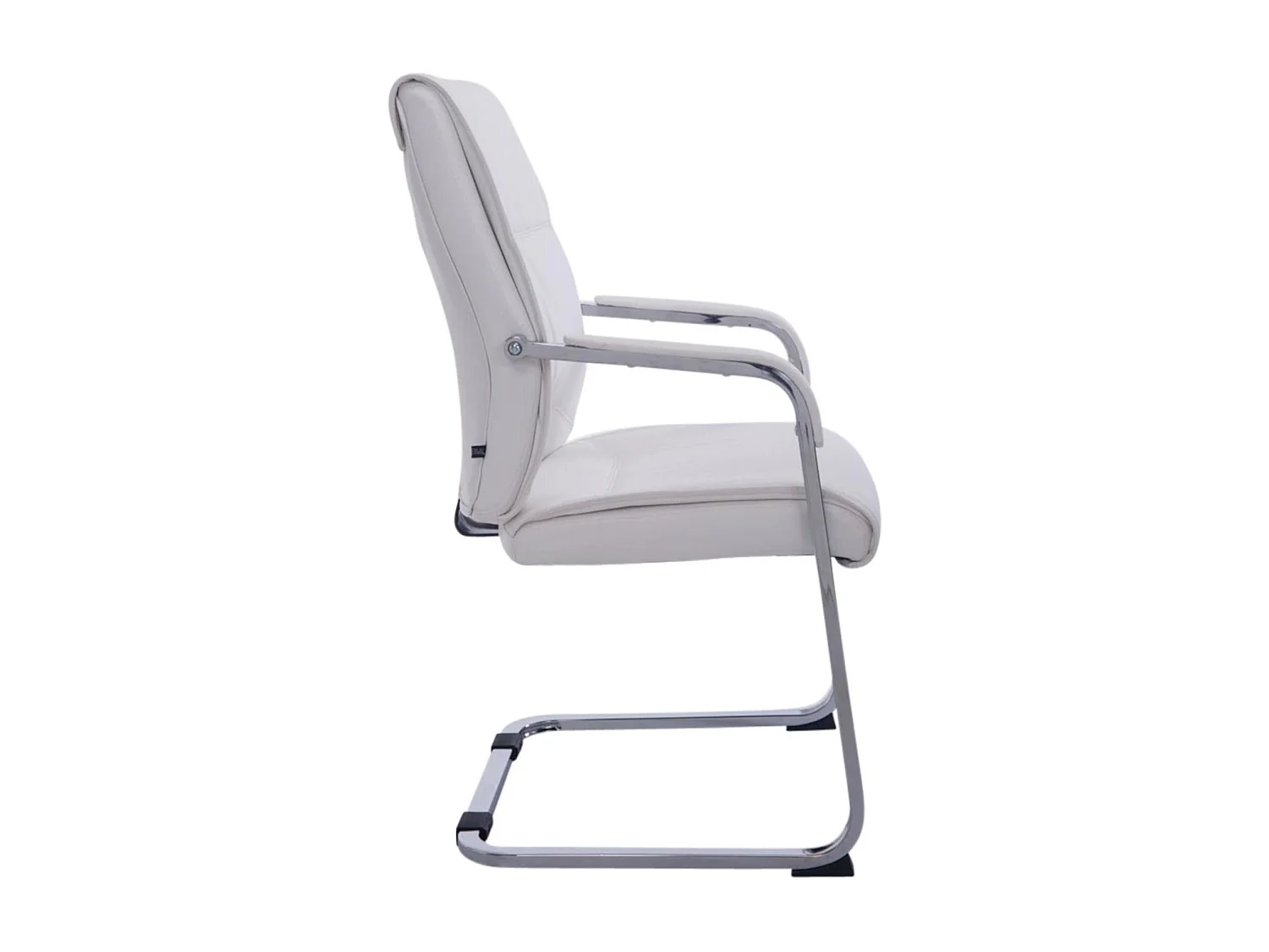 2er Set Freischwinger Stuhl - Kunstleder & natura - weiß - Anubis