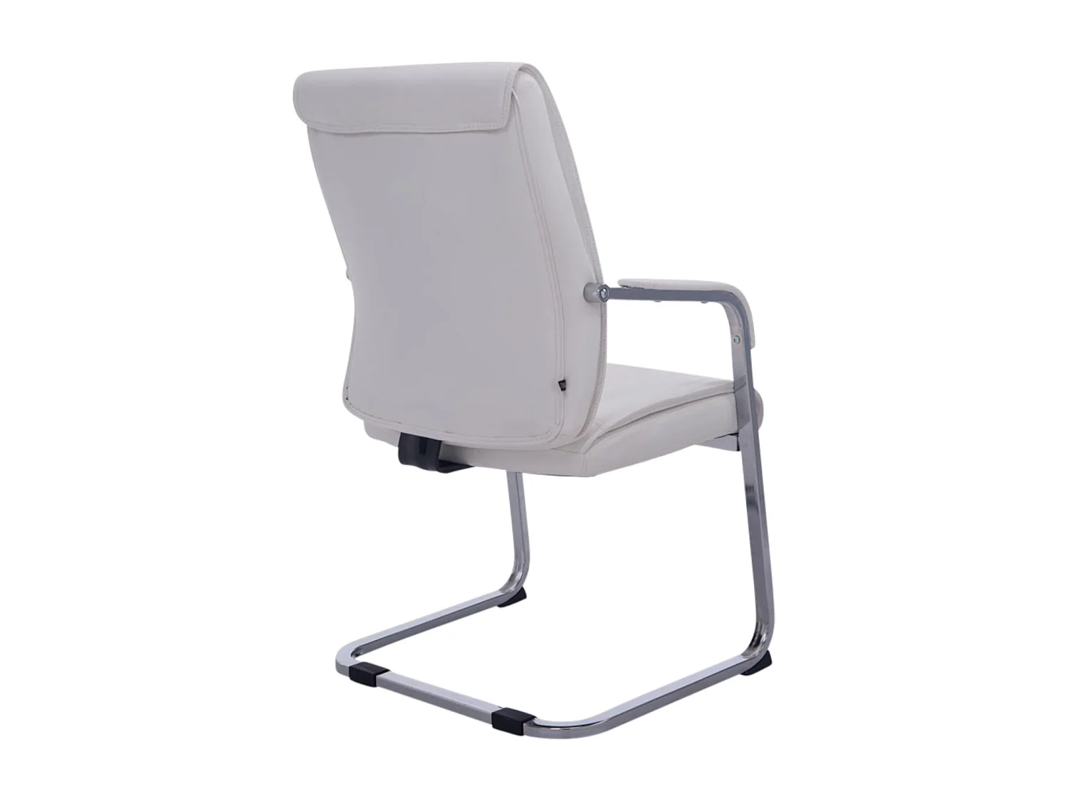 2er Set Freischwinger Stuhl - Kunstleder & natura - weiß - Anubis