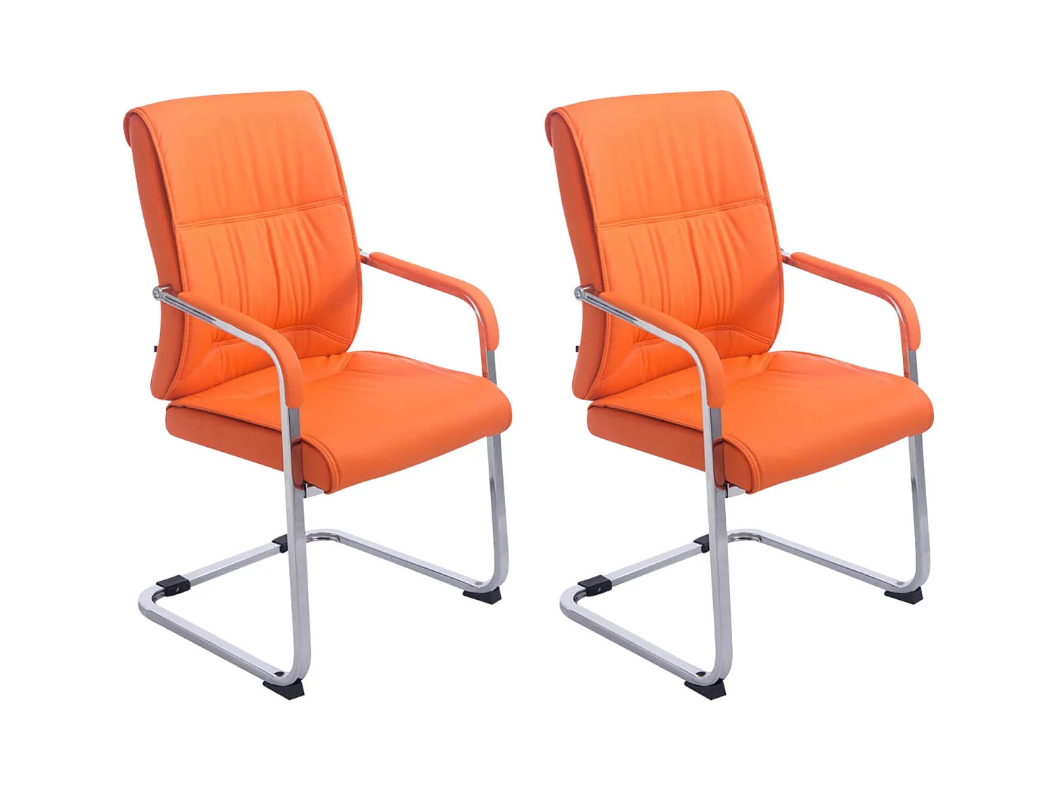 Set van 2  schommelstoelen - Kunstleer & natura - oranje - Anubis