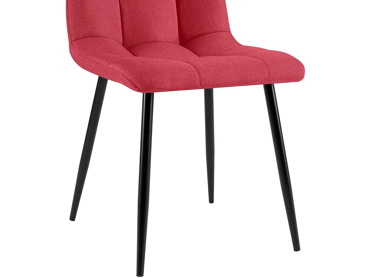 Eetkamerstoelen - Stof & zwart - rood - Antibes