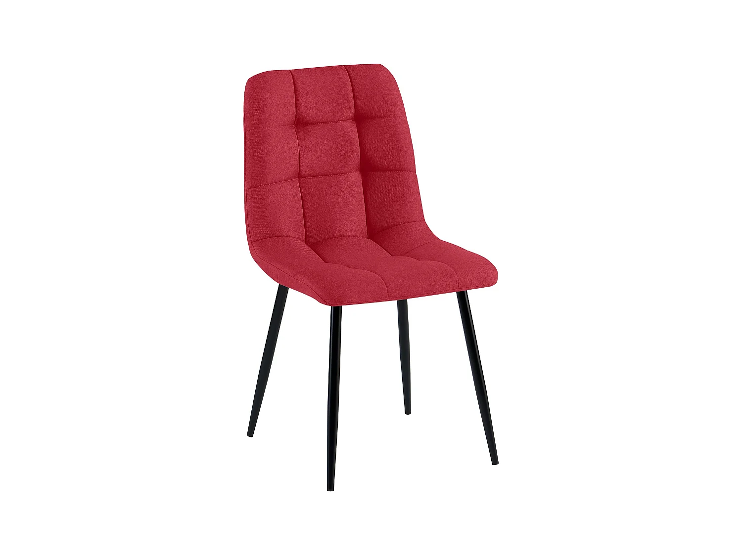 chaise salle à manger - Tissu & Noir - Rouge - Antibes