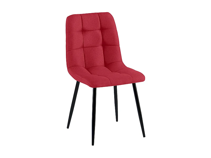 Eetkamerstoelen - Stof & zwart - rood - Antibes