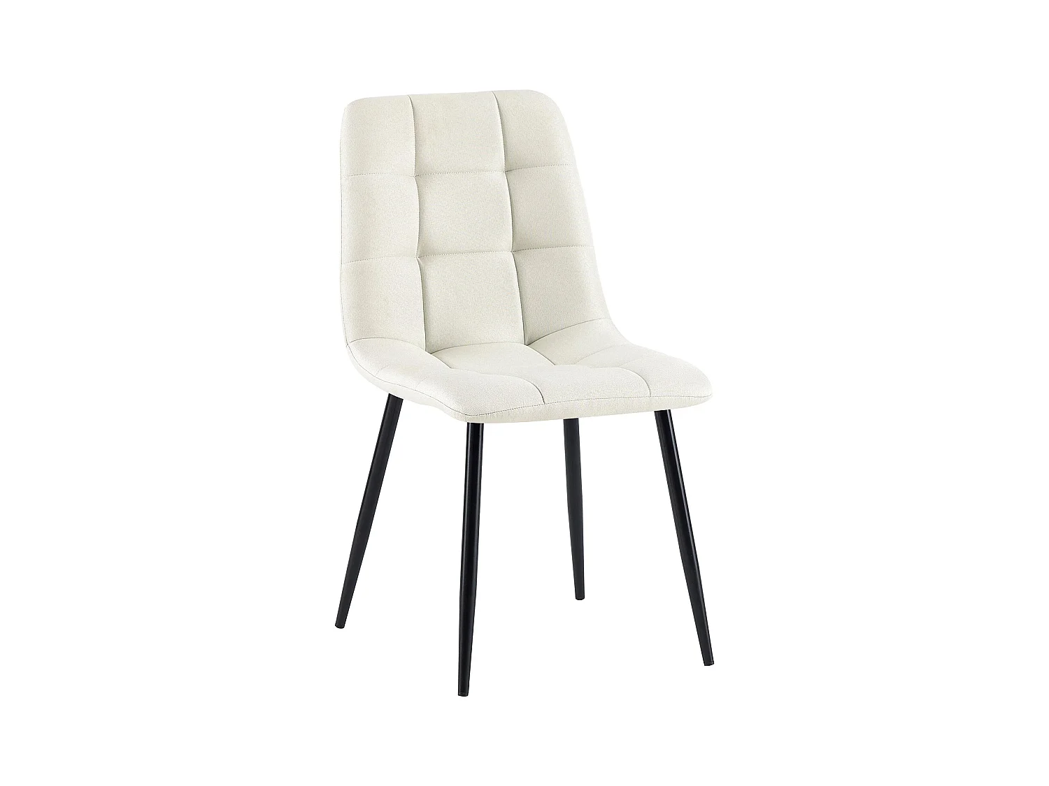 chaise salle à manger - Tissu & Noir - Crème - Antibes