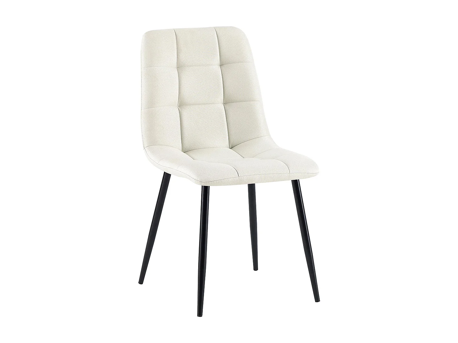 chaise salle à manger - Tissu & Noir - Crème - Antibes