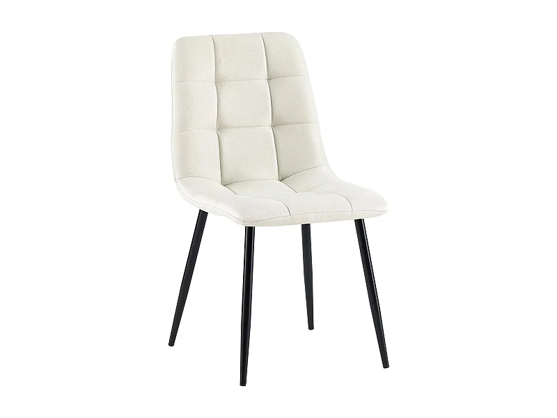 chaise salle à manger - Tissu & Noir - Crème - Antibes