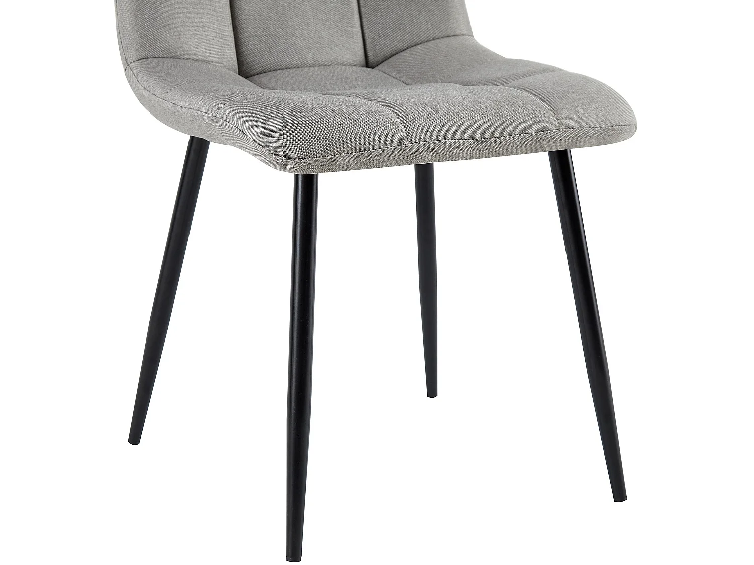 chaise salle à manger - Tissu & Noir - Gris clair - Antibes