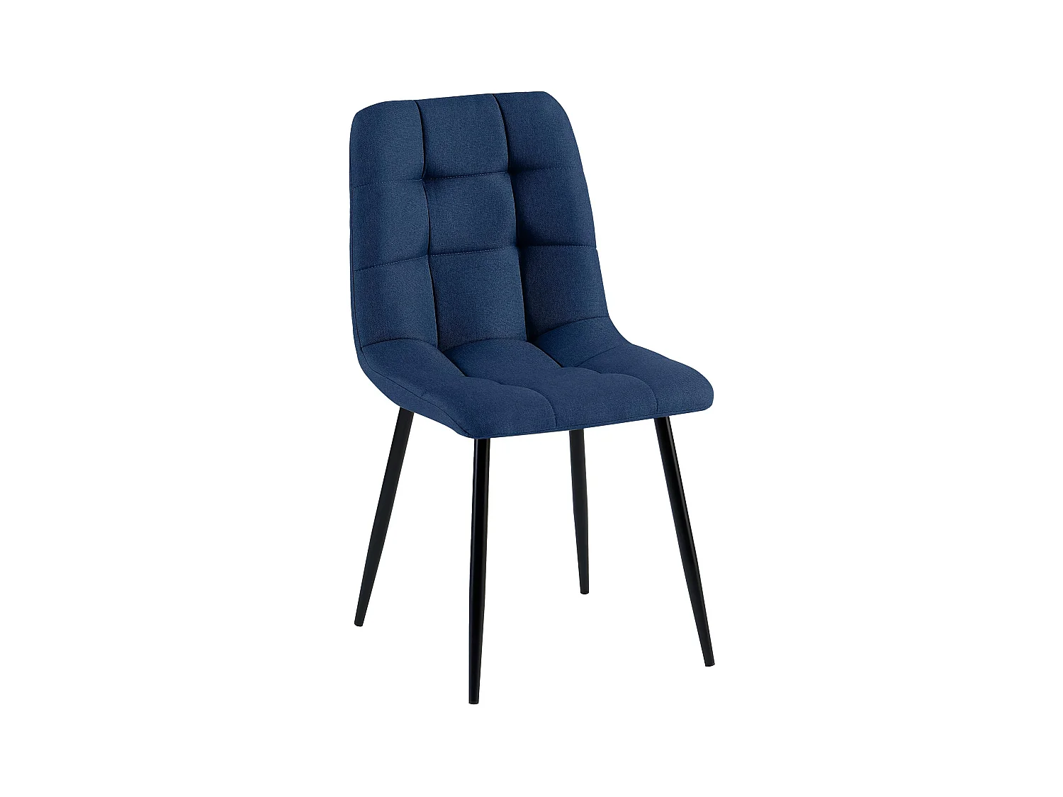 chaise salle à manger - Tissu & Noir - Bleu - Antibes