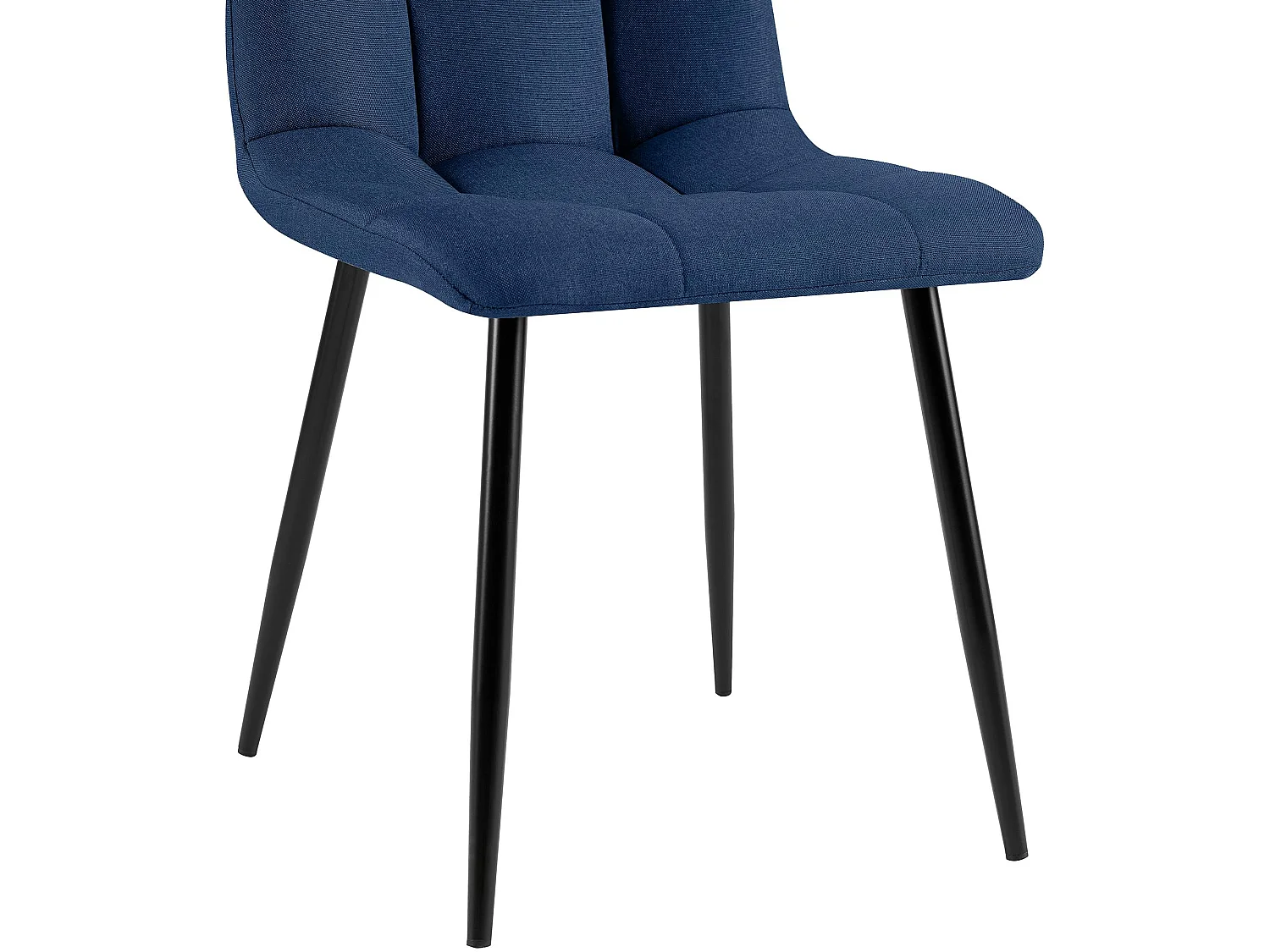 chaise salle à manger - Tissu & Noir - Bleu - Antibes