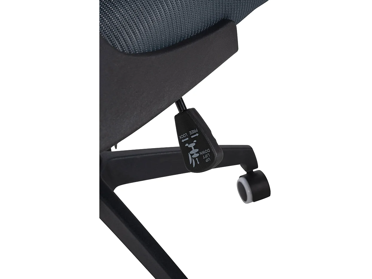 Chaise de bureau - Tissu & Plastique - Gris - Hudson