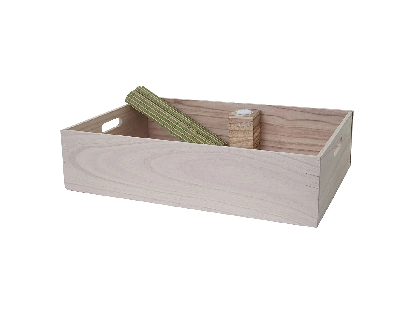 Caja de madera MCW-C20,  60x40x15cm, marrón natural