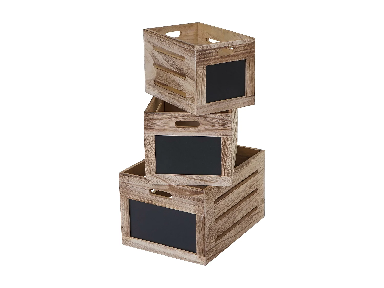 Houten kist MCW-E11 (set van 3),  natuurlijk bruin