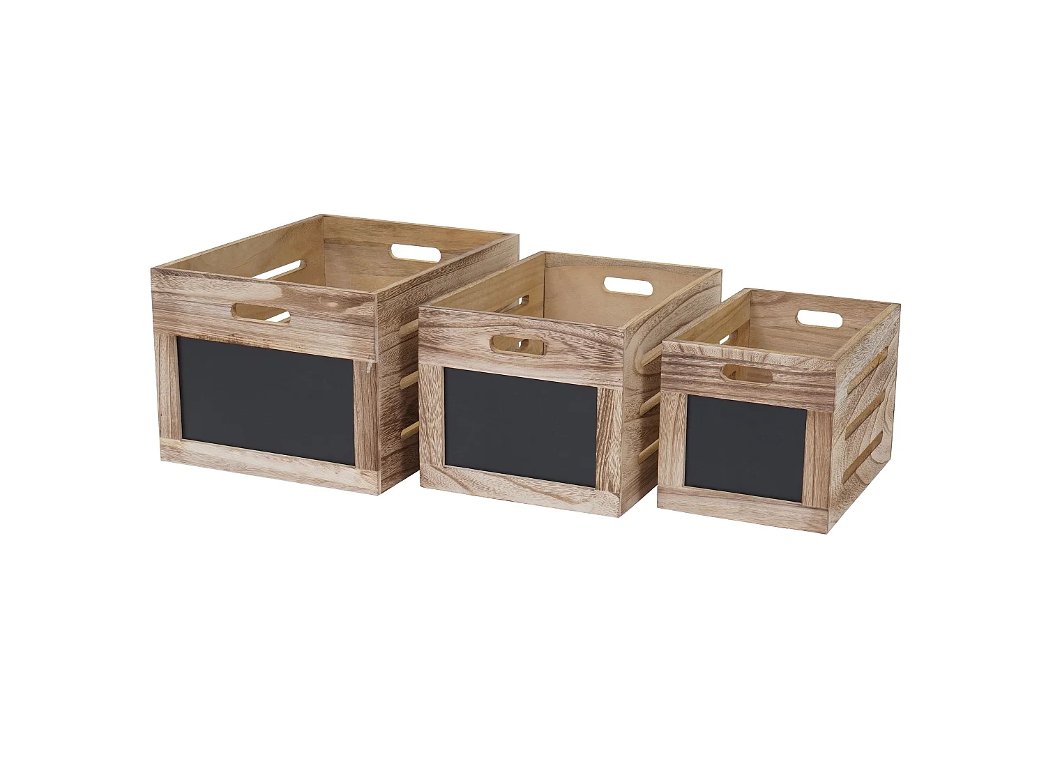 Houten kist MCW-E11 (set van 3),  natuurlijk bruin
