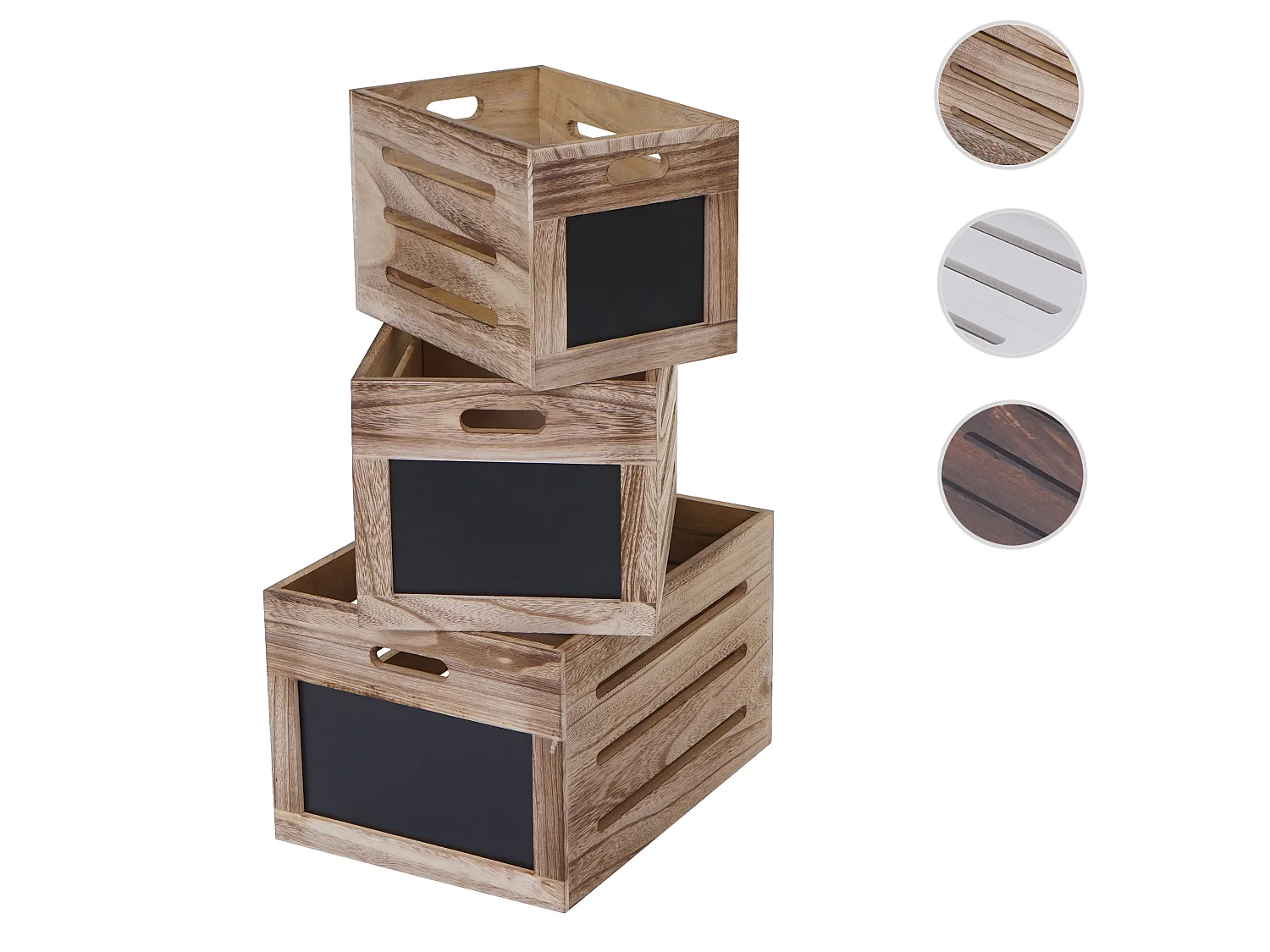 Houten kist MCW-E11 (set van 3),  natuurlijk bruin