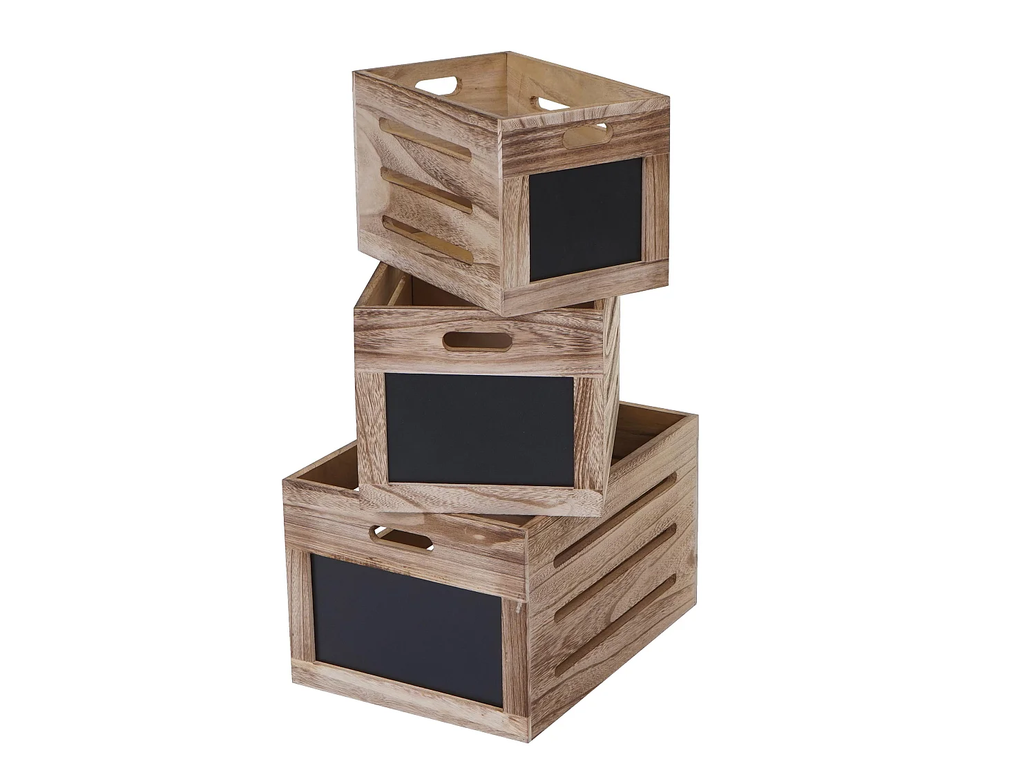 Skrzynka drewniana MCW-E11 (zestaw 3 szt.),  naturalny brąz