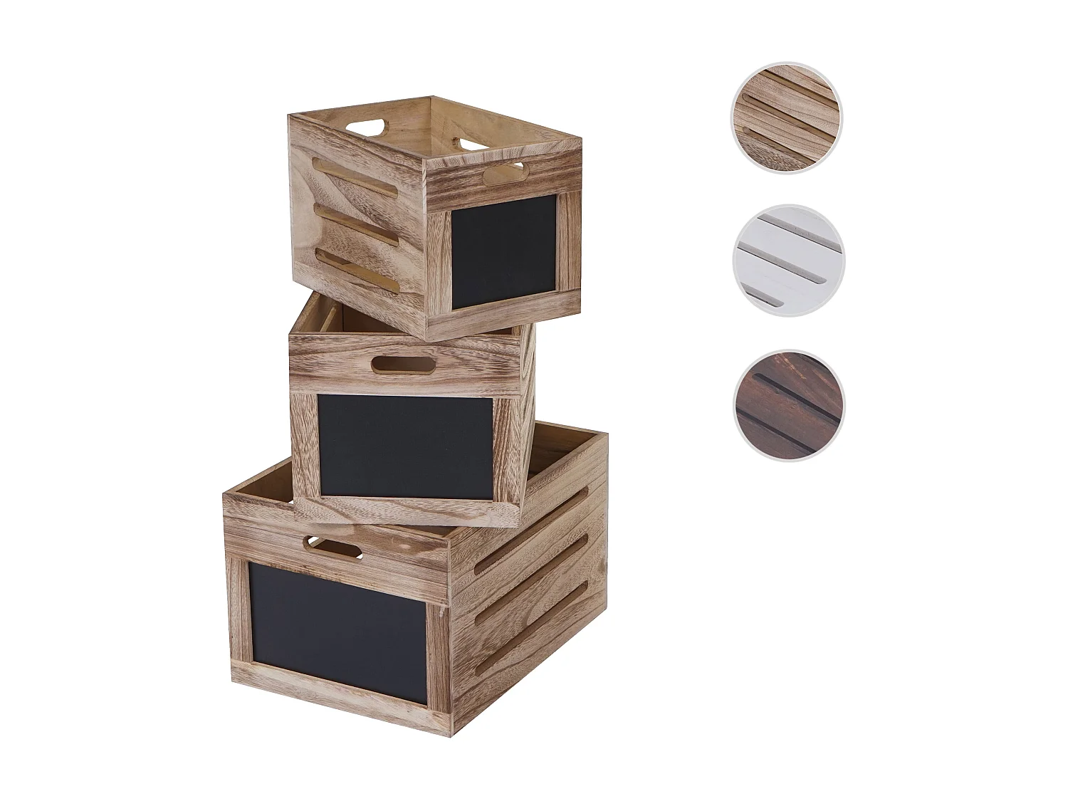 Skrzynka drewniana MCW-E11 (zestaw 3 szt.),  naturalny brąz