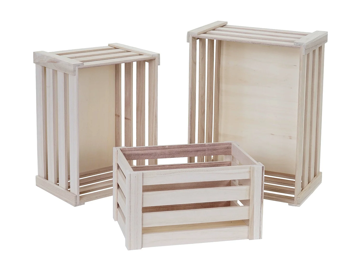 Houten kist MCW-C56 (set van 3),  natuurlijke kleur