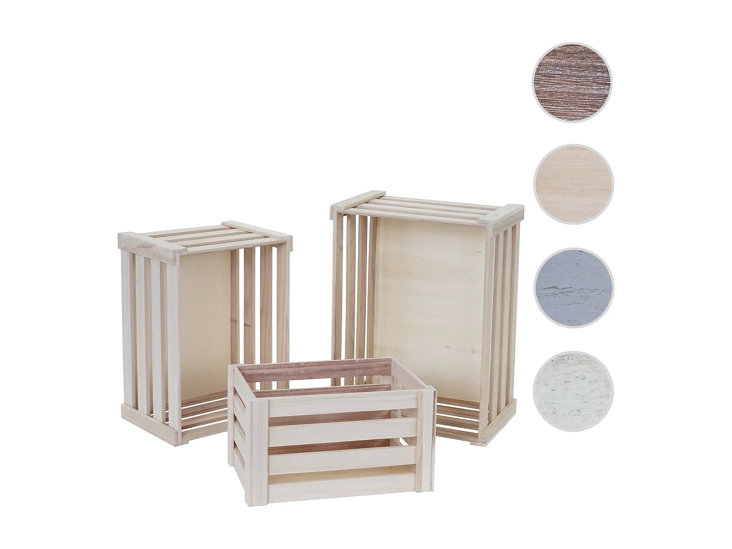 Holzkiste MCW-C56 (3er-Set), Naturfarben