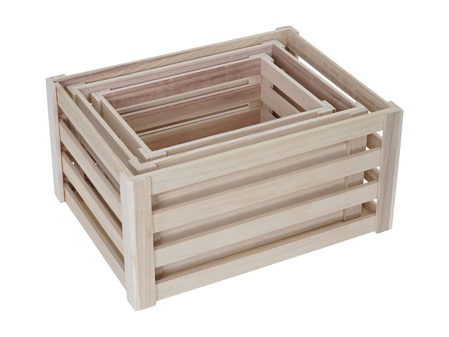 Skrzynka drewniana MCW-C56 (zestaw 3 sztuk),  kolor naturalny