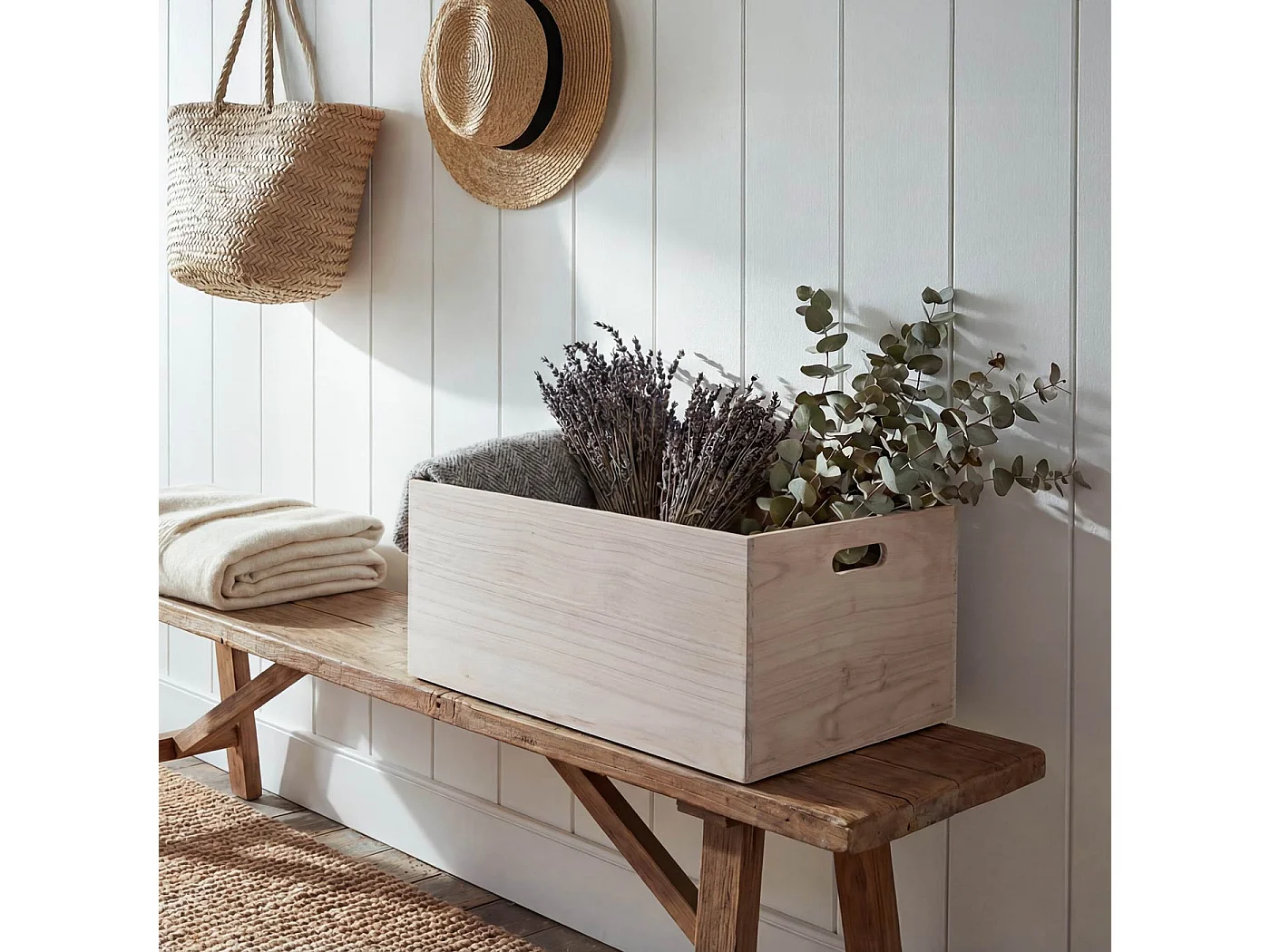 Skrzynka drewniana MCW-C20,  60 x 40 x 24 cm, naturalny brąz