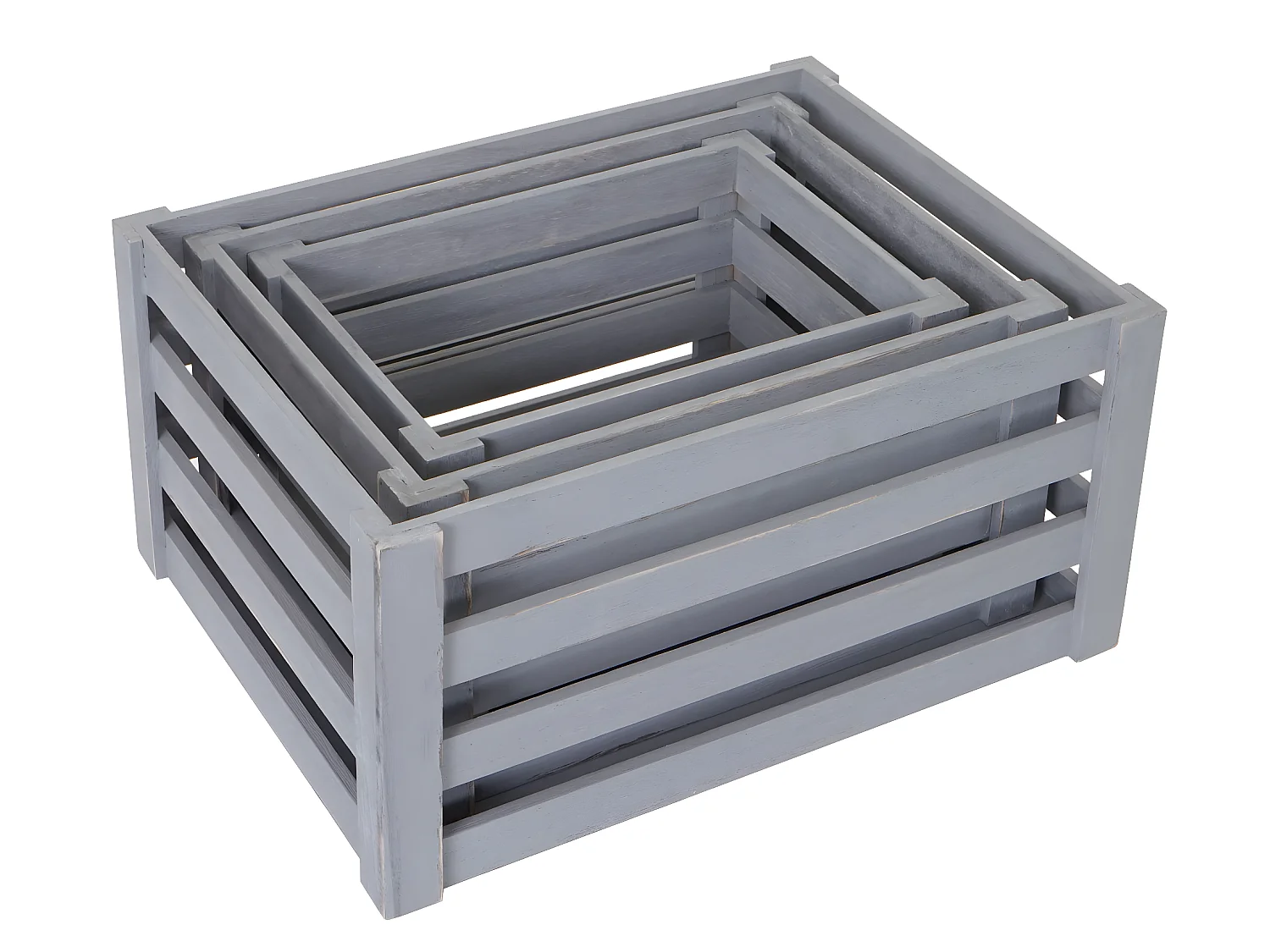 Caisse en bois MCW-C56 (set de 3),  gris shabby