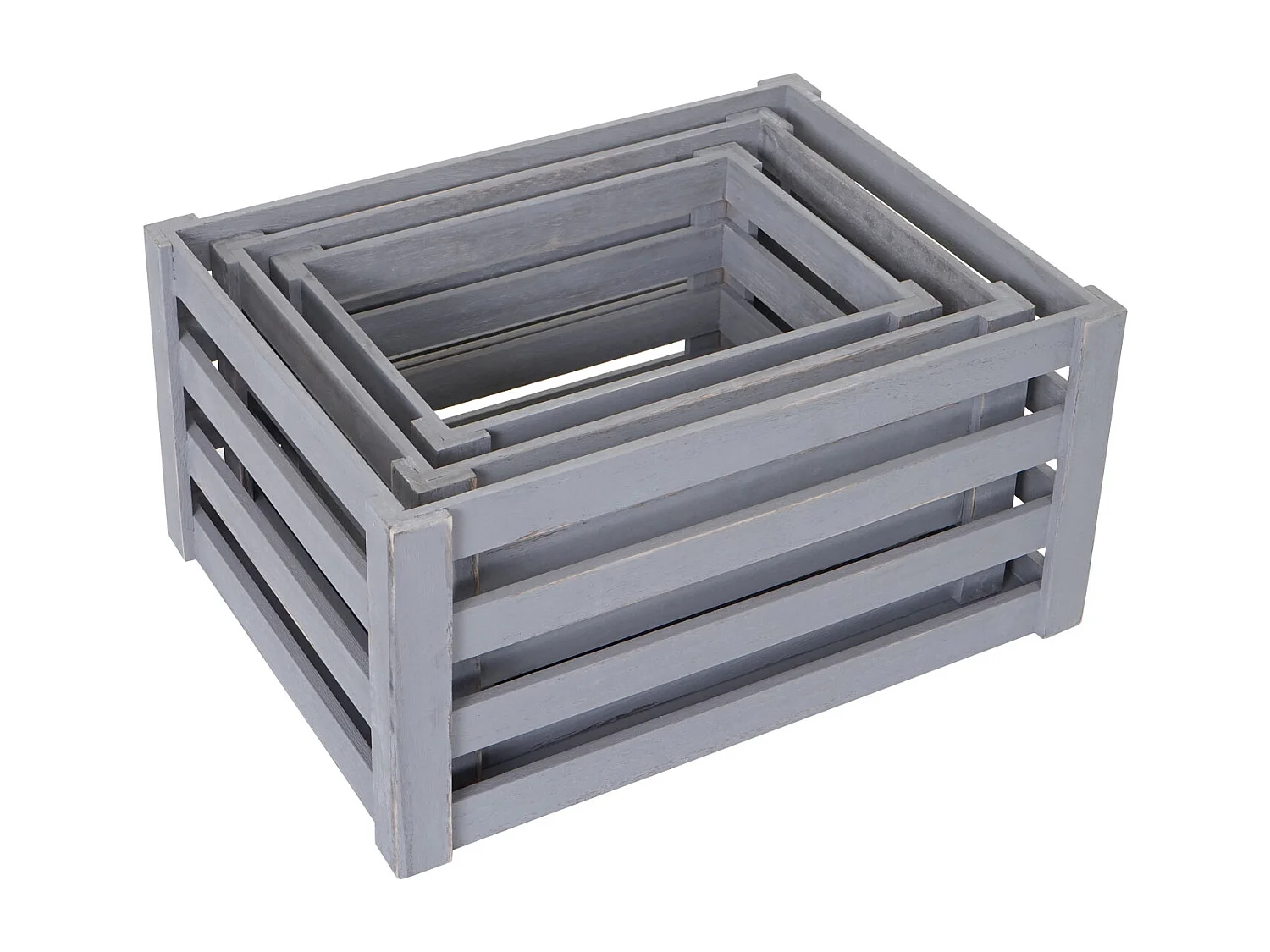 Caisse en bois MCW-C56 (set de 3),  gris shabby