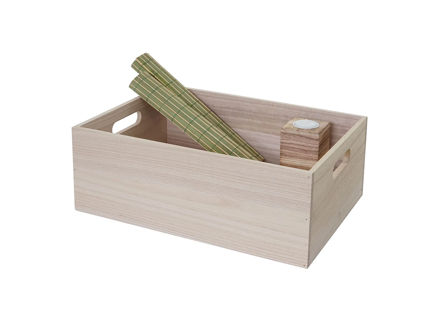 Boîte en bois MCW-C20,  40x30x15cm, brun naturel