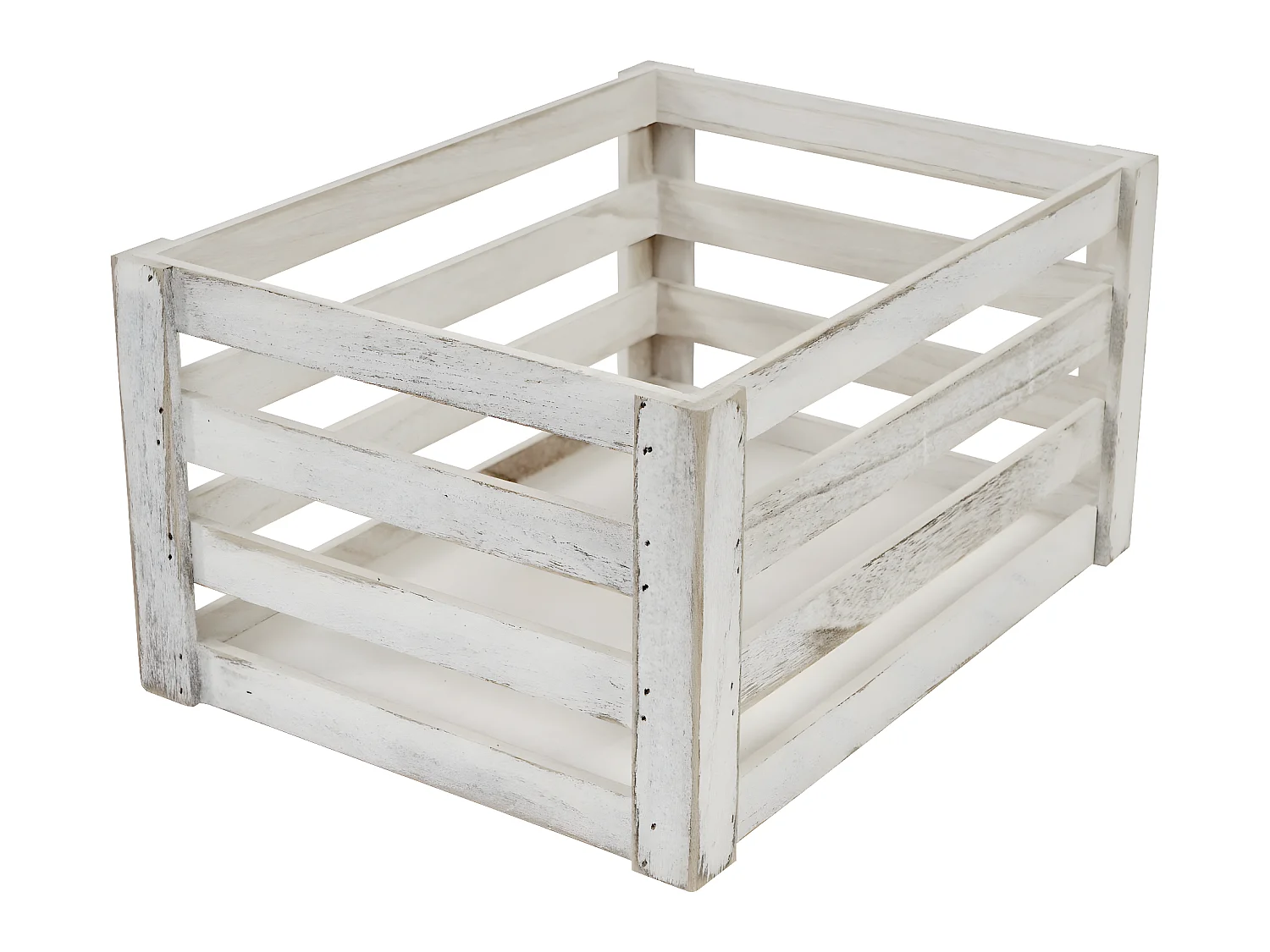 Set 3x casse decorative multiuso cucina shabby vintage MCW-C56 legno paulonia bianco