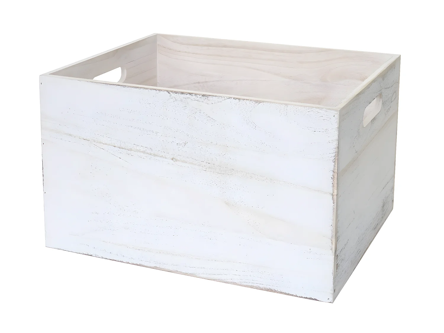 Houten kist MCW-C20,  40x30x24cm, wit shabby