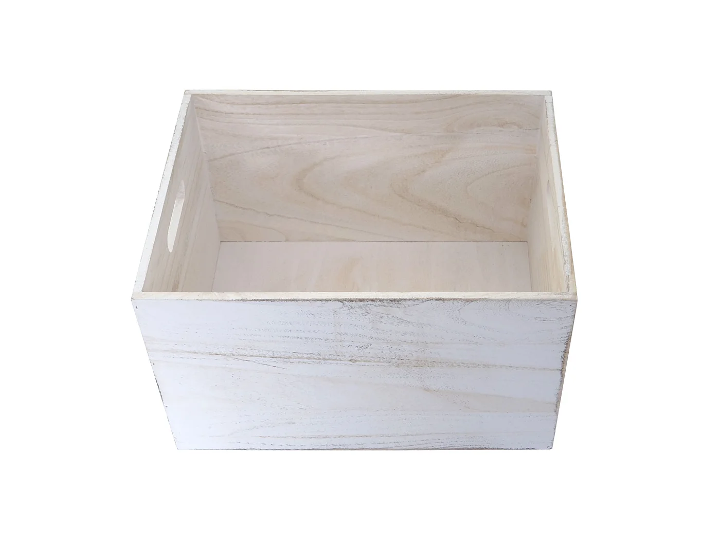 Houten kist MCW-C20,  40x30x24cm, wit shabby