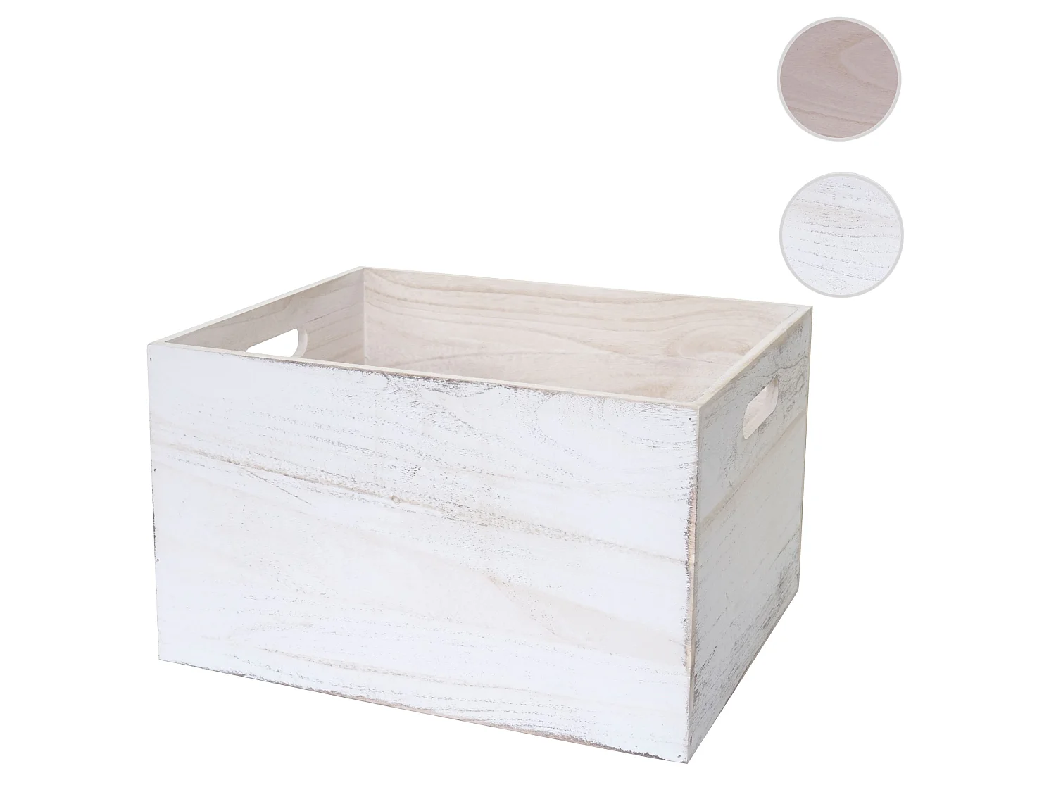 Boîte en bois MCW-C20,  40x30x24cm, blanc shabby