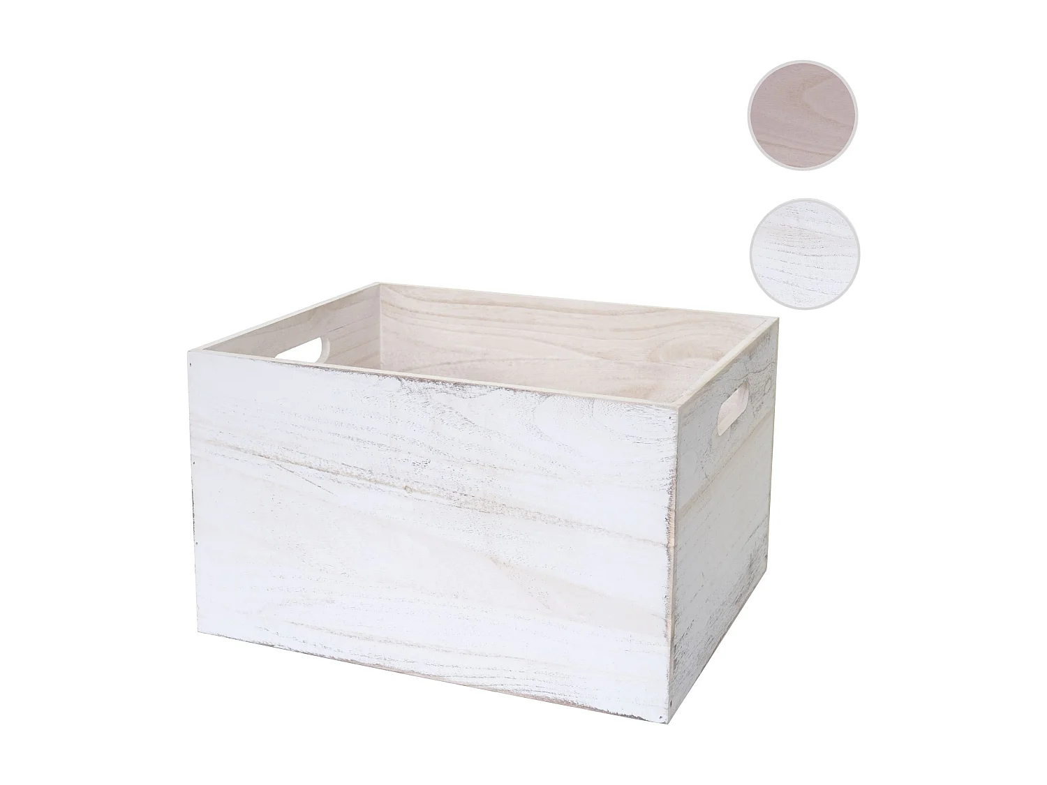 Boîte en bois MCW-C20,  40x30x24cm, blanc shabby