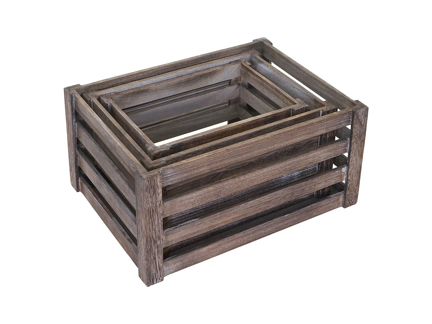 Caisse en bois MCW-C56 (set de 3),  brun shabby