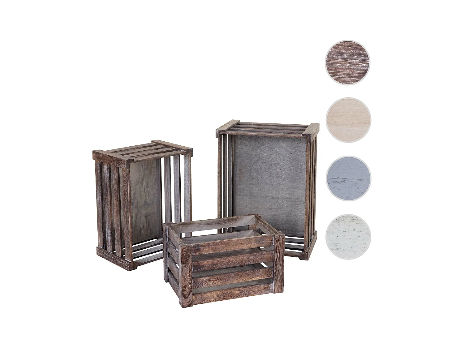 Caisse en bois MCW-C56 (set de 3),  brun shabby