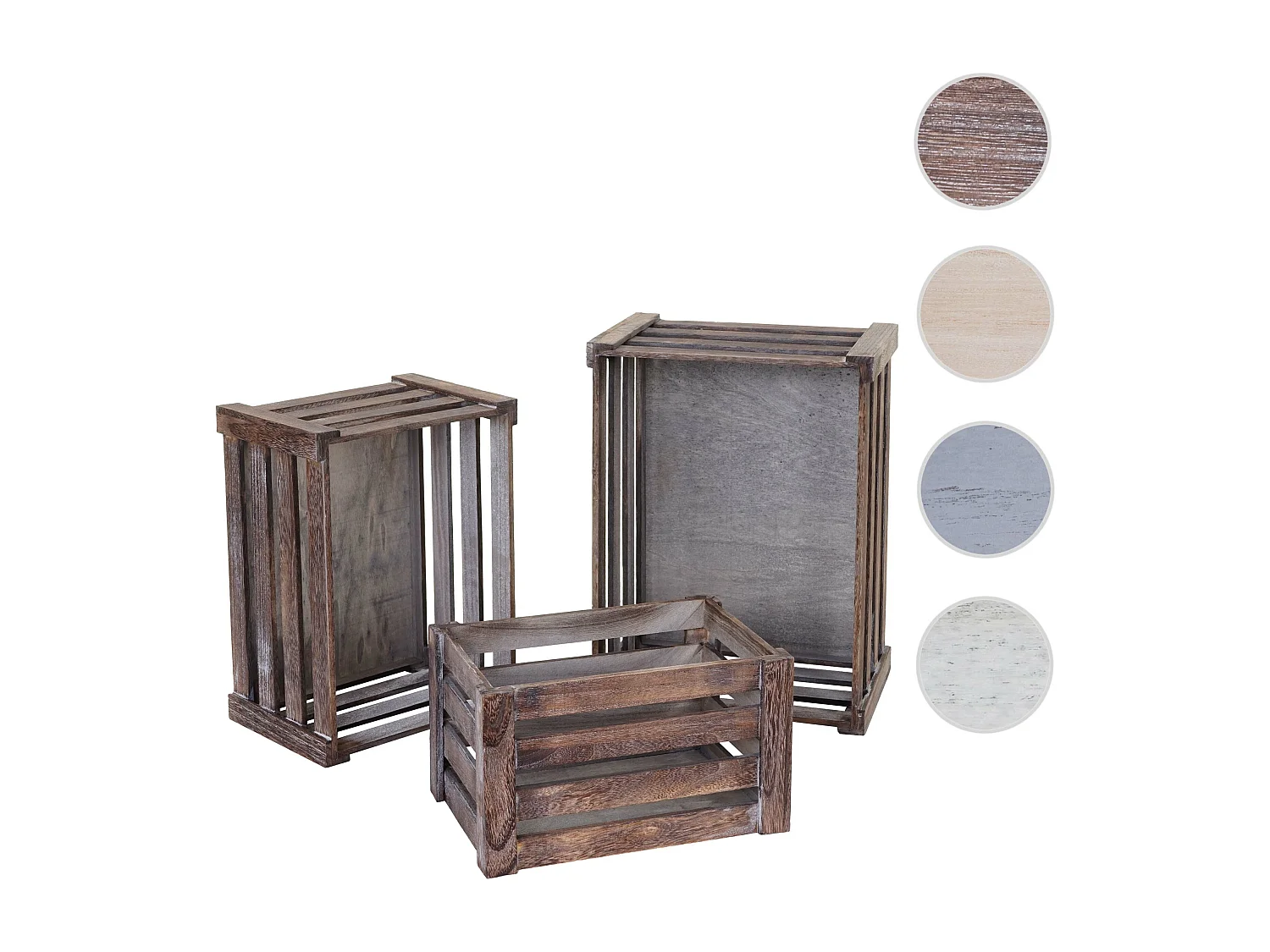 Caisse en bois MCW-C56 (set de 3),  brun shabby