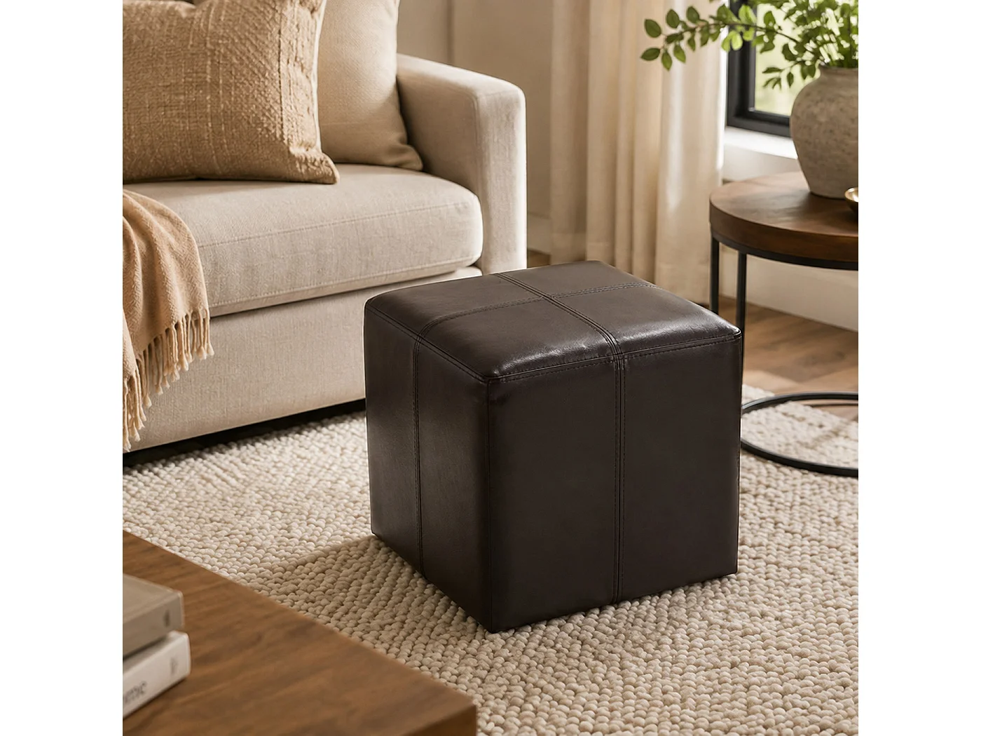 Pouf Carrara,  marron