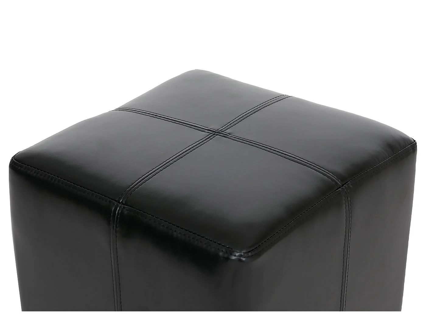 Set poggiapiedi con pouf contenitore sgabello elegante Onex pelle rivestita nero
