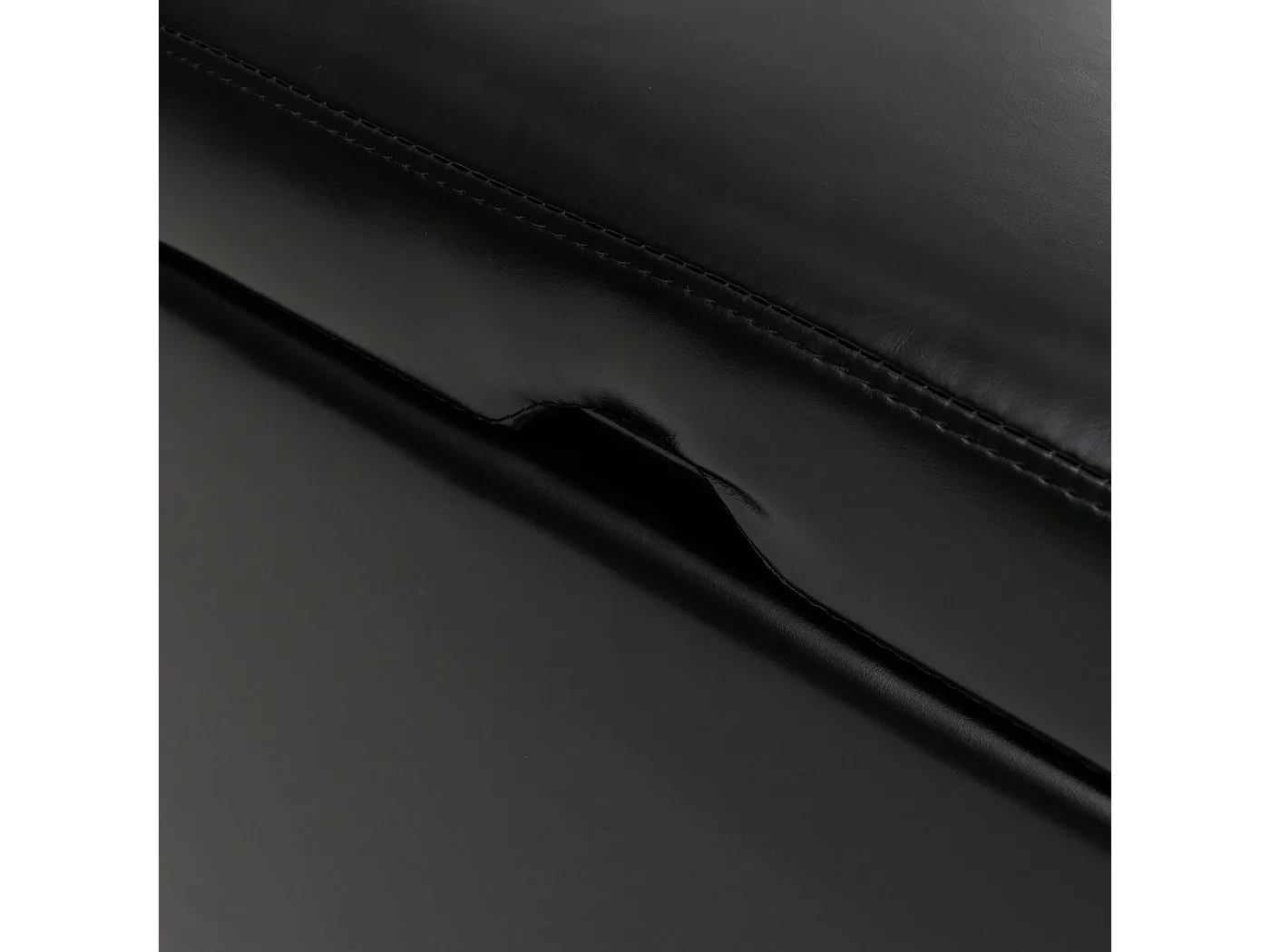 Set poggiapiedi con pouf contenitore sgabello elegante Onex pelle rivestita nero