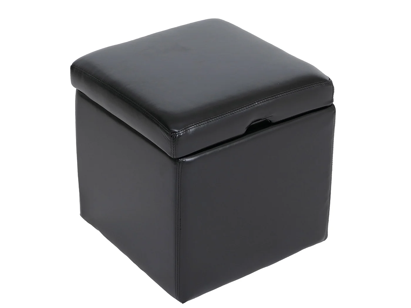Set poggiapiedi con pouf contenitore sgabello elegante Onex pelle rivestita nero