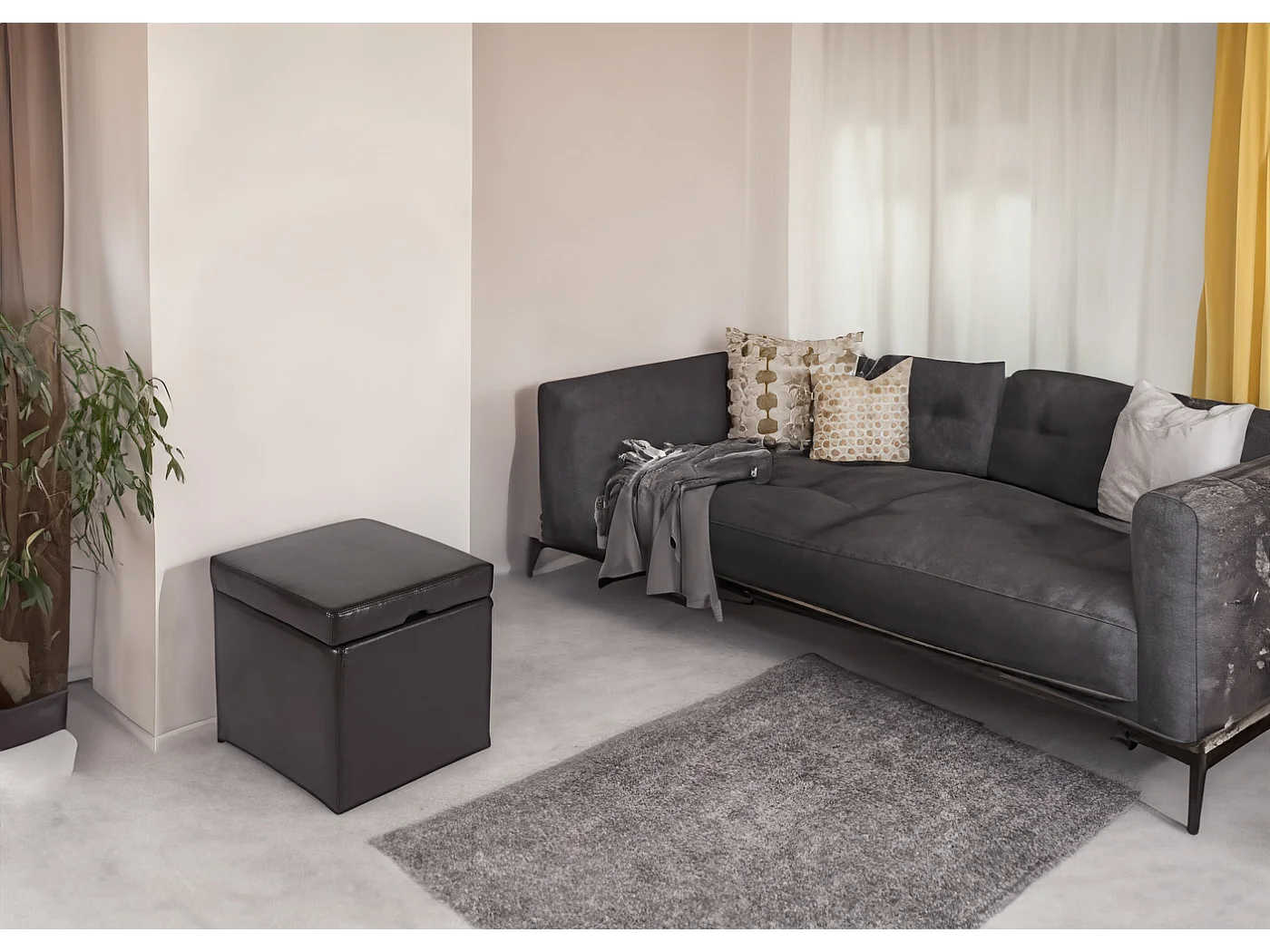 Hocker Carrara,  zwart